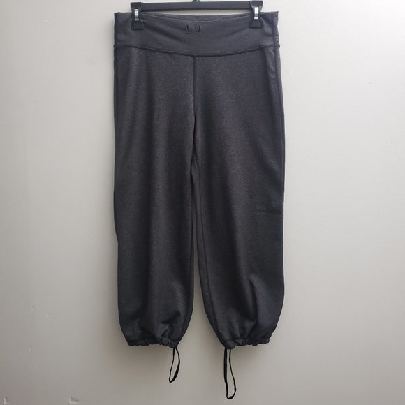 lululemon athletica Pants - Lululemon Drawstring Grayish Black Crop Pant 6
